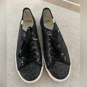 Kate Spade Black Glitter Keds
